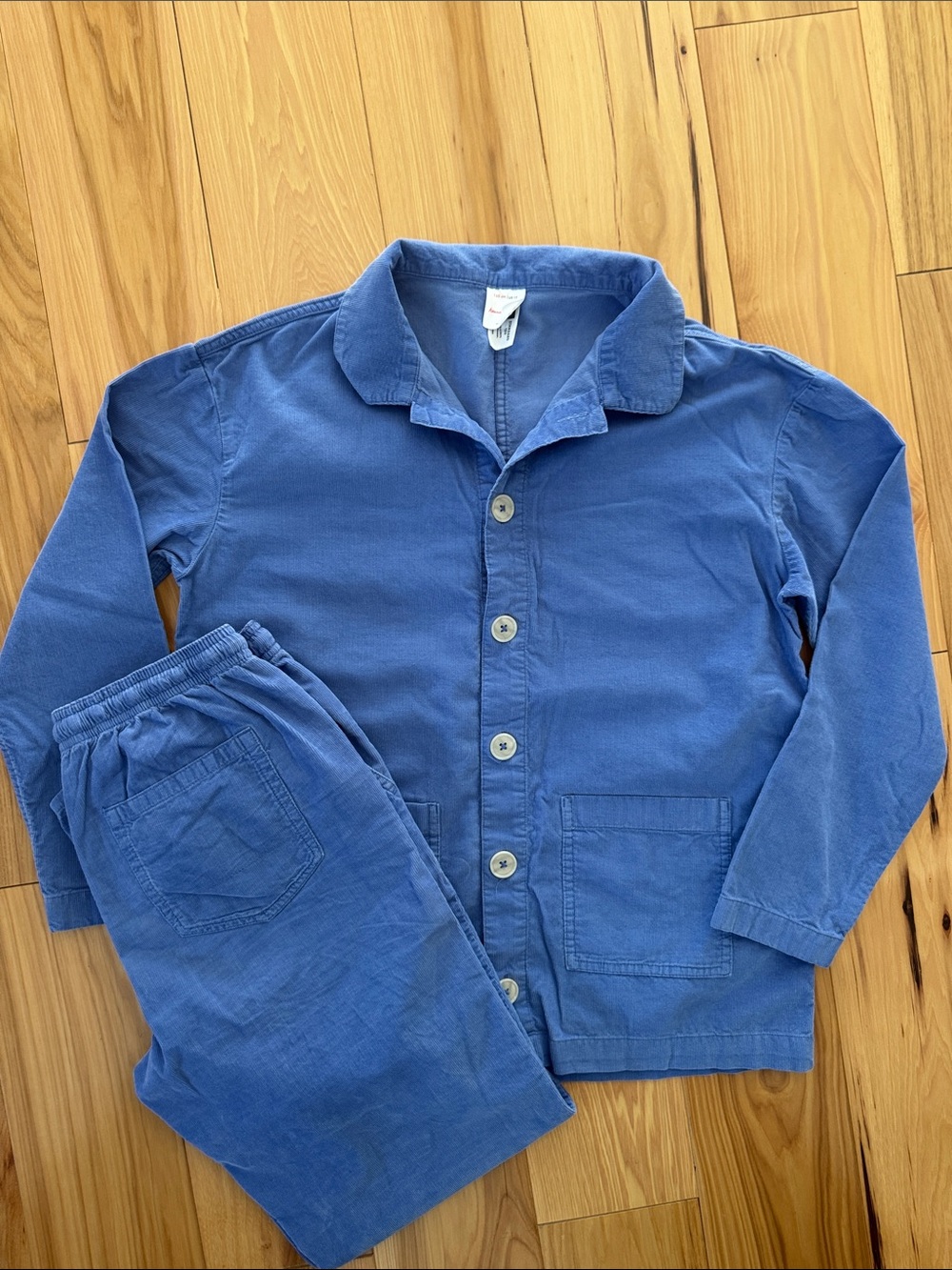 Hanna Andersson Deep Sky Blue Button-Front Kid’s Set